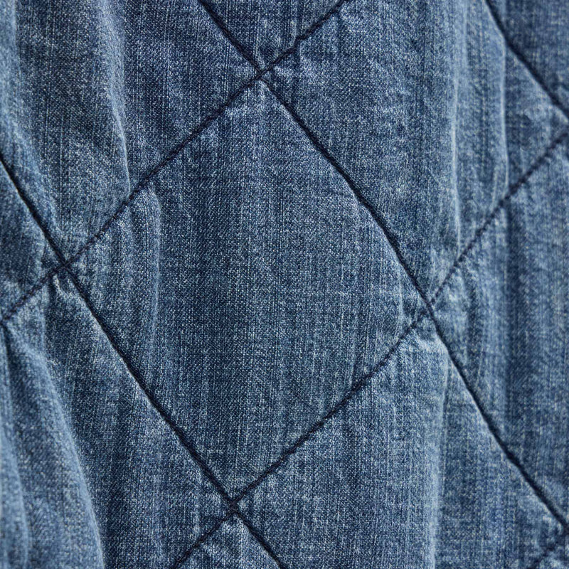 Denim Quilted Jacket in Medium Wash | James Perse Los Angeles FLAT