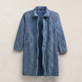 Denim Quilted Jacket in Medium Wash | James Perse Los Angeles FLAT
