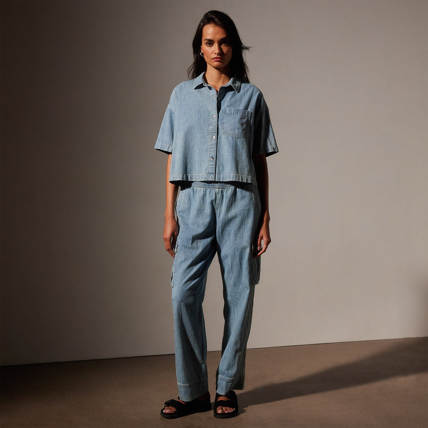 トップス L'Appartement BLEACH DENIM SHIRTS L'Appartement BLEACH DENIM SHIRTS