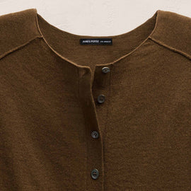 Cashmere Raglan Cardigan in Cocoa | James Perse Los Angeles