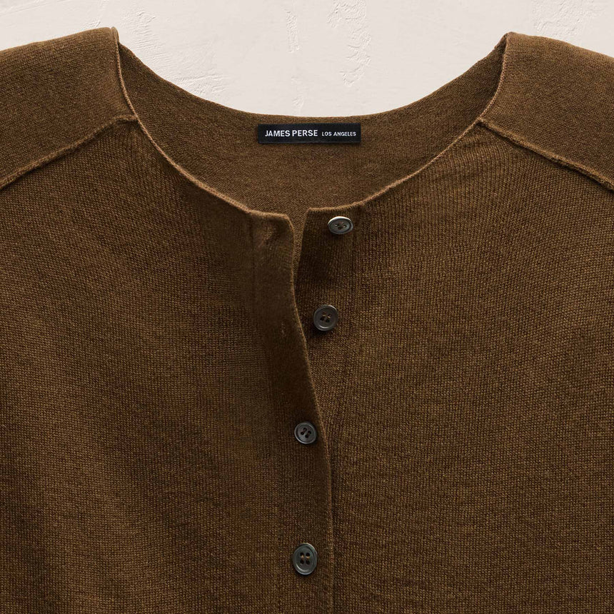 Cashmere Raglan Cardigan in Cocoa | James Perse Los Angeles