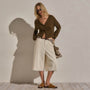 Cashmere Raglan Cardigan in Cocoa | James Perse Los Angeles