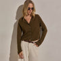 Cashmere Raglan Cardigan in Cocoa | James Perse Los Angeles