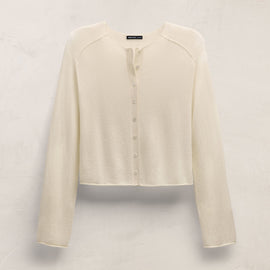 Cashmere Raglan Cardigan in Ecru | James Perse Los Angeles