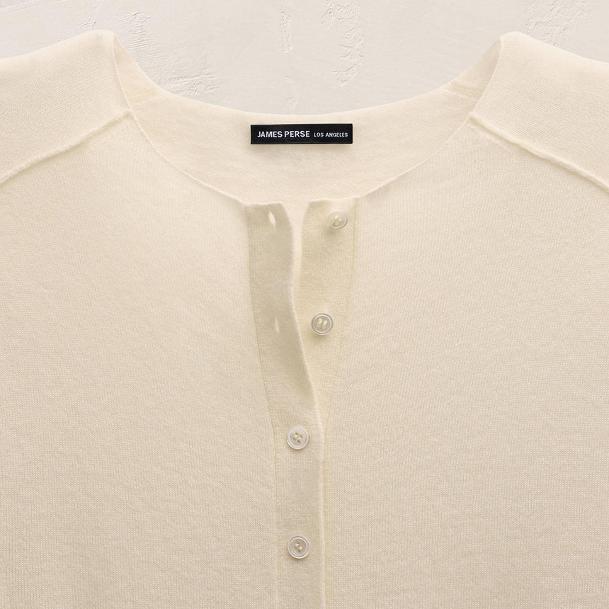 Cashmere Raglan Cardigan in Ecru | James Perse Los Angeles