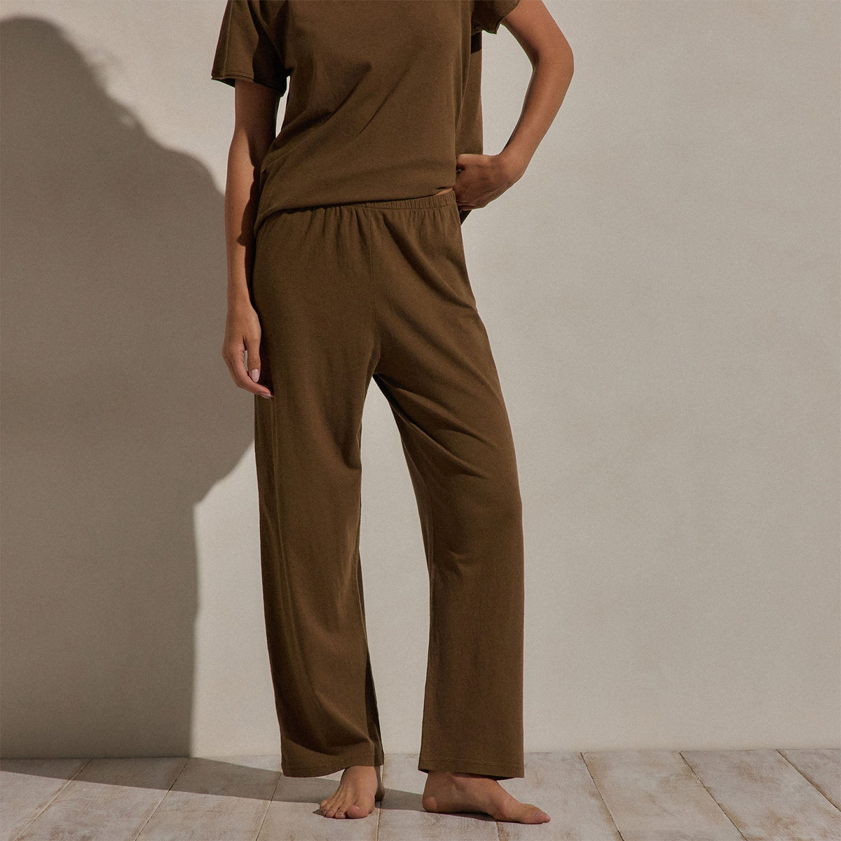 Cotton Linen Pull On Pant in Cocoa | James Perse Los Angeles