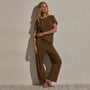 Cotton Linen Pull On Pant in Cocoa | James Perse Los Angeles