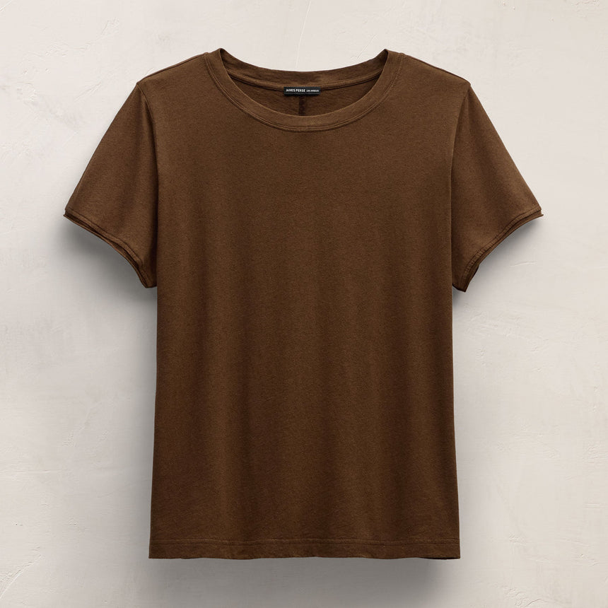 Cotton Linen Lounge Tee in Cocoa | James Perse Los Angeles