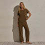 Cotton Linen Lounge Tee in Cocoa | James Perse Los Angeles
