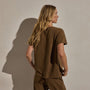 Cotton Linen Lounge Tee in Cocoa | James Perse Los Angeles