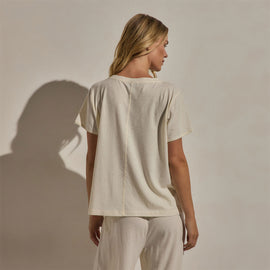Cotton Linen Lounge Tee in Ecru | James Perse Los Angeles