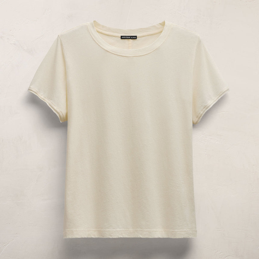 Cotton Linen Lounge Tee in Ecru | James Perse Los Angeles