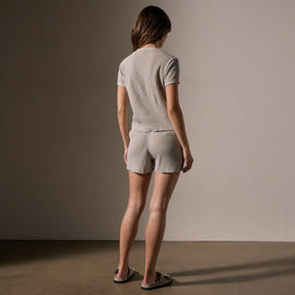 Cotton Linen Waffle Henley in Salt | James Perse Los Angeles