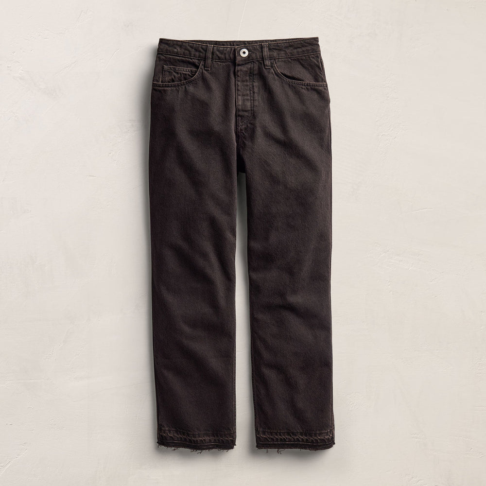 Relaxed Straight Cropped Jean - Brown