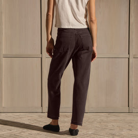 Relaxed Straight Cropped Jean - Brown
