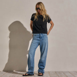 Cotton Cashmere Tee in Black | James Perse Los Angeles