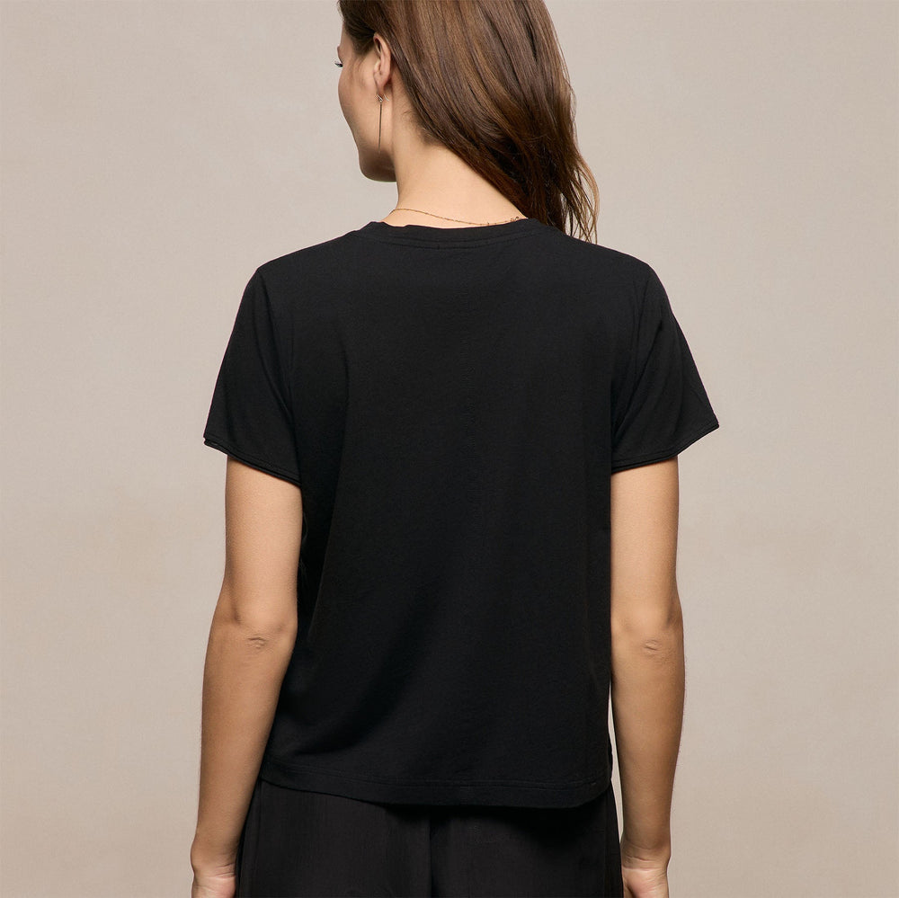 Cotton Cashmere Tee in Black | James Perse Los Angeles