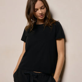 Cotton Cashmere Tee in Black | James Perse Los Angeles