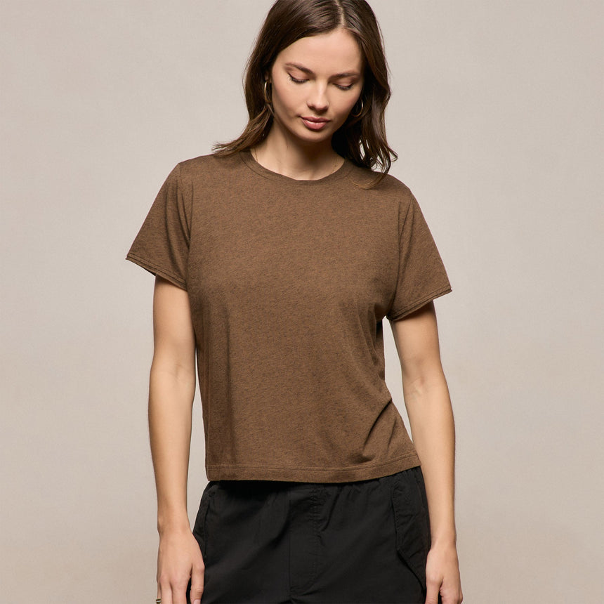 Cotton Cashmere Tee in Brown | James Perse Los Angeles