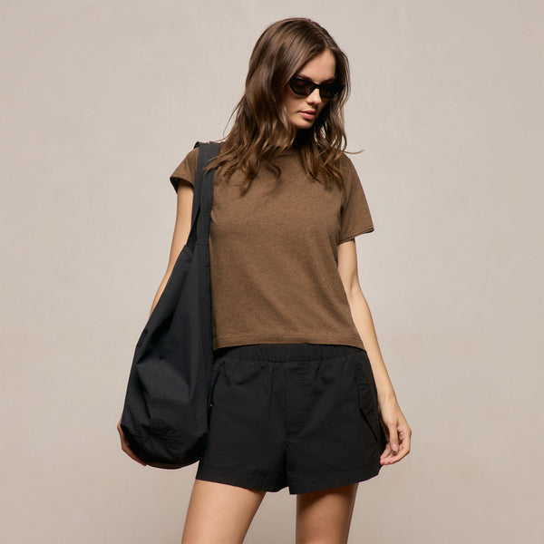 Cotton Cashmere Tee in Brown | James Perse Los Angeles