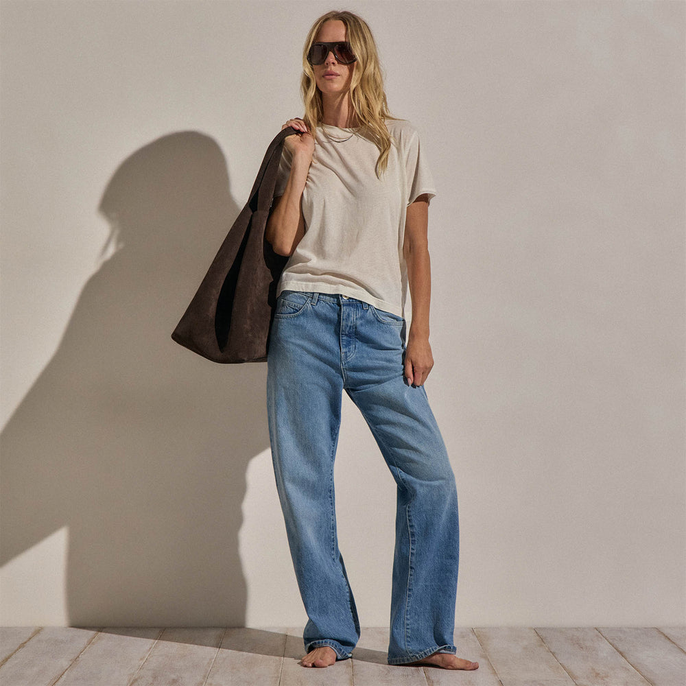 Cotton Cashmere Tee In Off White | James Perse Los Angeles