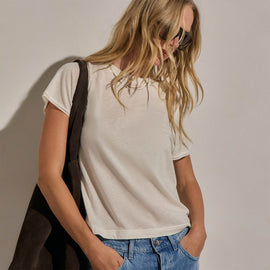 Cotton Cashmere Tee In Off White | James Perse Los Angeles