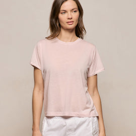 Cotton Cashmere Tee in Rose Quartz | James Perse Los Angeles