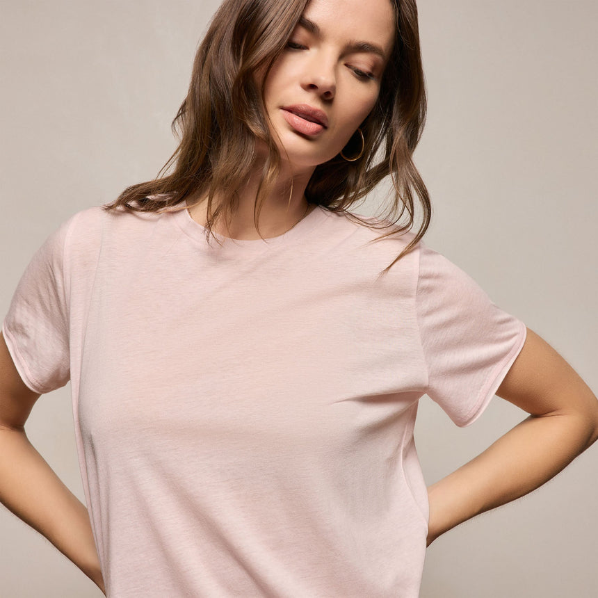 Cotton Cashmere Tee in Rose Quartz | James Perse Los Angeles