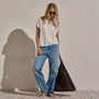 Cotton Cashmere Tee in White | James Perse Los Angeles
