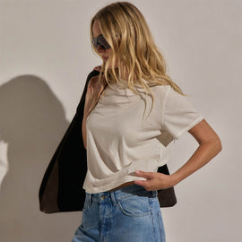 Cotton Cashmere Tee in White | James Perse Los Angeles