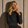 Extended Funnel Henley Top - Black | James Perse Los Angeles
