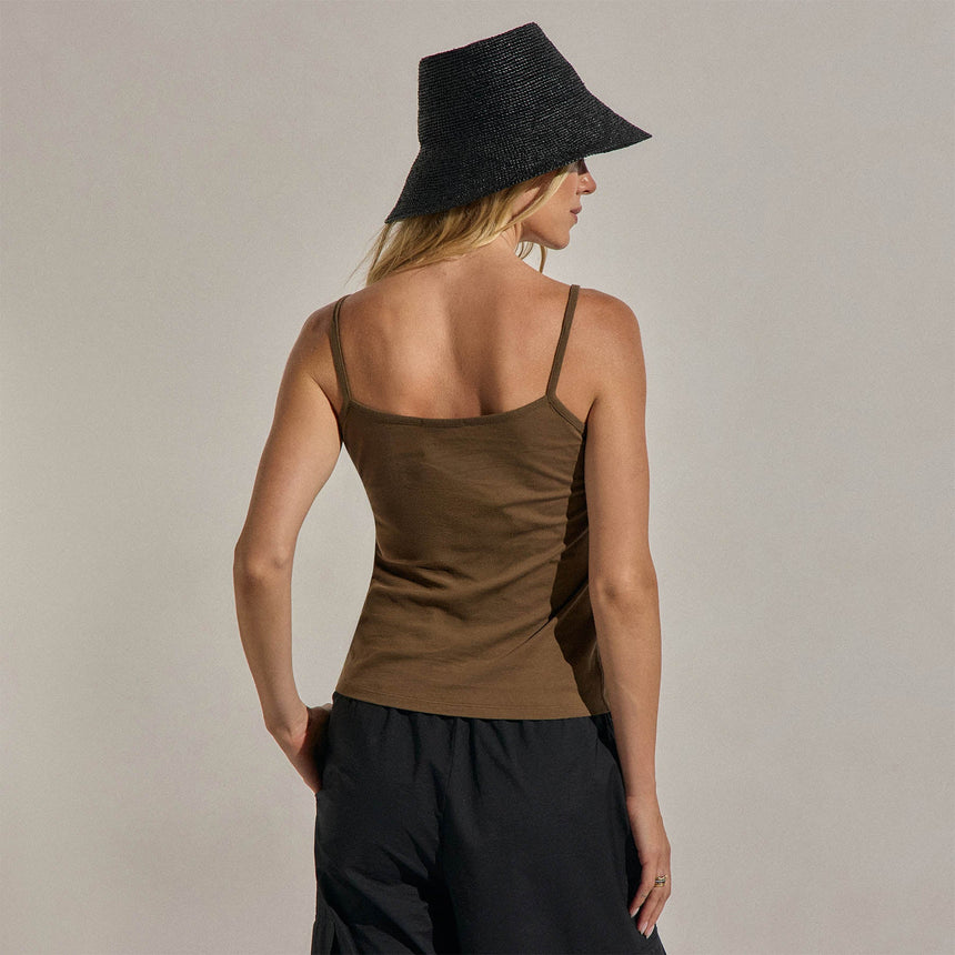 Wide Neck Tank Top in Cocoa | James Perse Los Angeles