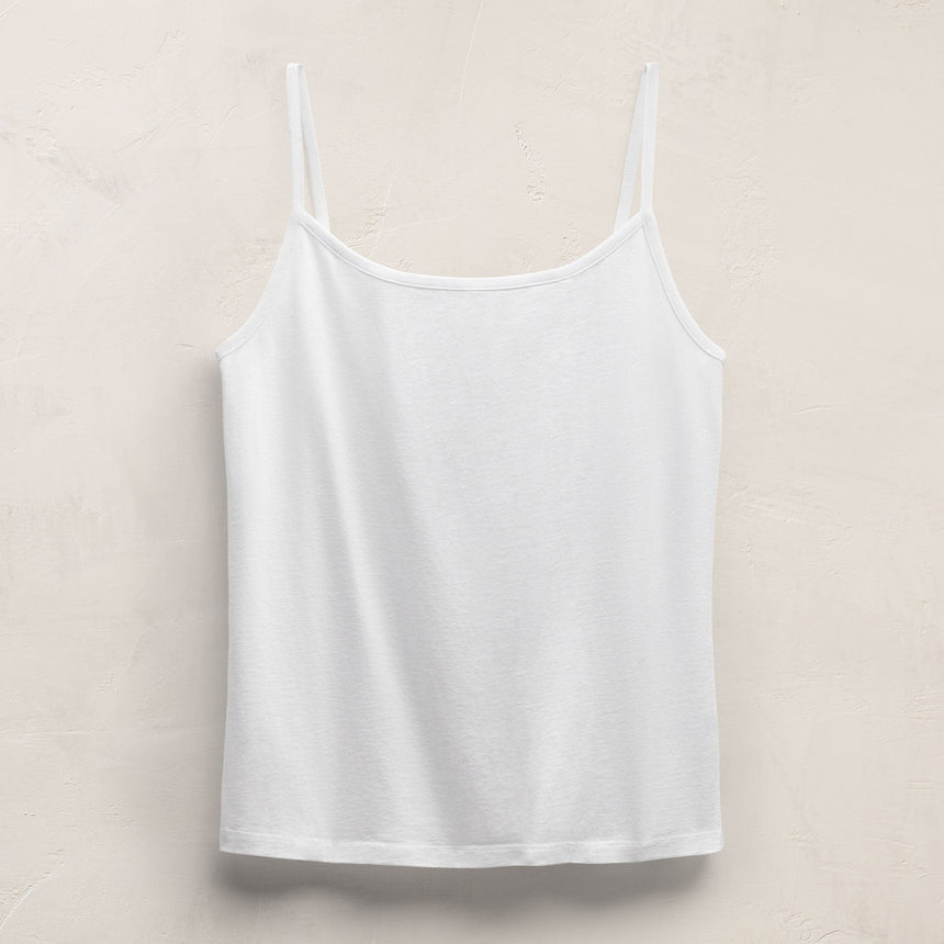 Wide Neck Tank Top in White | James Perse Los Angeles