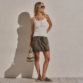 Wide Neck Tank Top in White | James Perse Los Angeles