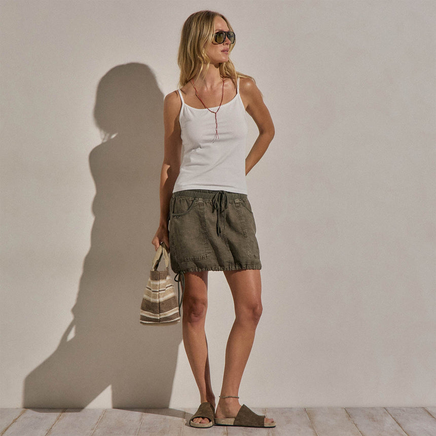 Wide Neck Tank Top in White | James Perse Los Angeles