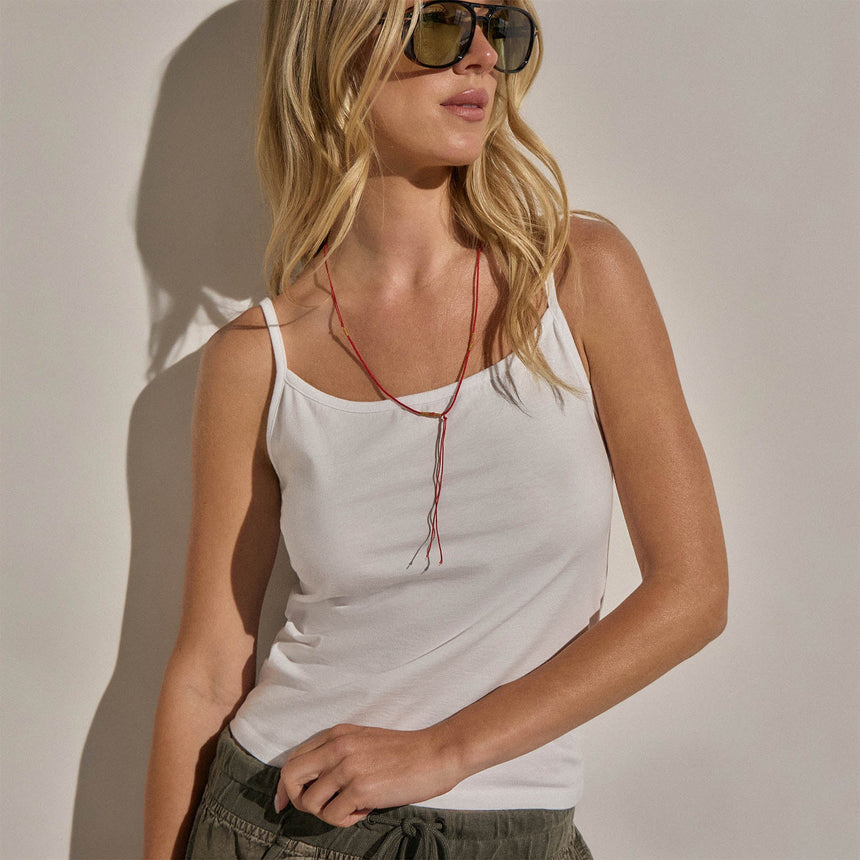 Wide Neck Tank Top in White | James Perse Los Angeles