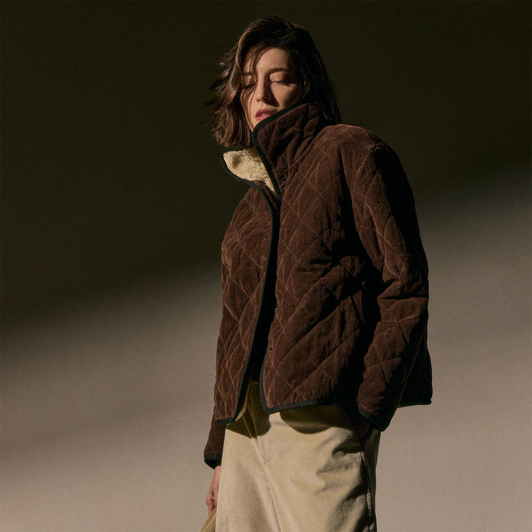 Sherpa Lined Jacket in Chestnut | James Perse Los Angeles