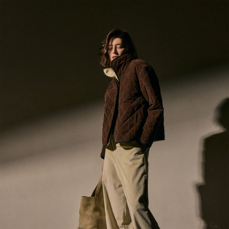 Sherpa Lined Jacket in Chestnut | James Perse Los Angeles