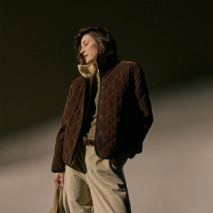 Sherpa Lined Jacket in Chestnut | James Perse Los Angeles