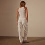 Seersucker Cargo Pant in White | James Perse Los Angeles
