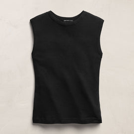 Cotton Cashmere Rib Tank in Black | James Perse Los Angeles