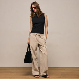 Cotton Cashmere Rib Tank in Black | James Perse Los Angeles