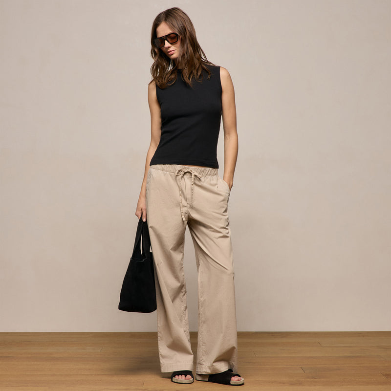 Cotton Cashmere Rib Tank in Black | James Perse Los Angeles
