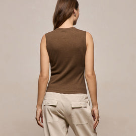 Cotton Cashmere Rib Tank in Brown | James Perse Los Angeles