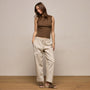 Cotton Cashmere Rib Tank in Brown | James Perse Los Angeles