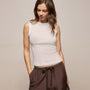 Cotton Cashmere Rib Tank in Off White | James Perse Los Angeles