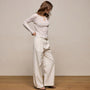 Cotton Cashmere Rib Keyhole Top in Off White | James Perse Los Angeles