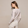 Cotton Cashmere Rib Keyhole Top in Off White | James Perse Los Angeles