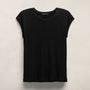Cotton Cashmere Ribbed Raglan Tee in Black | James Perse Los Angeles