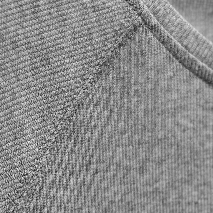 Cotton Cashmere Ribbed Raglan Tee in Heather Grey | James Perse Los Angeles